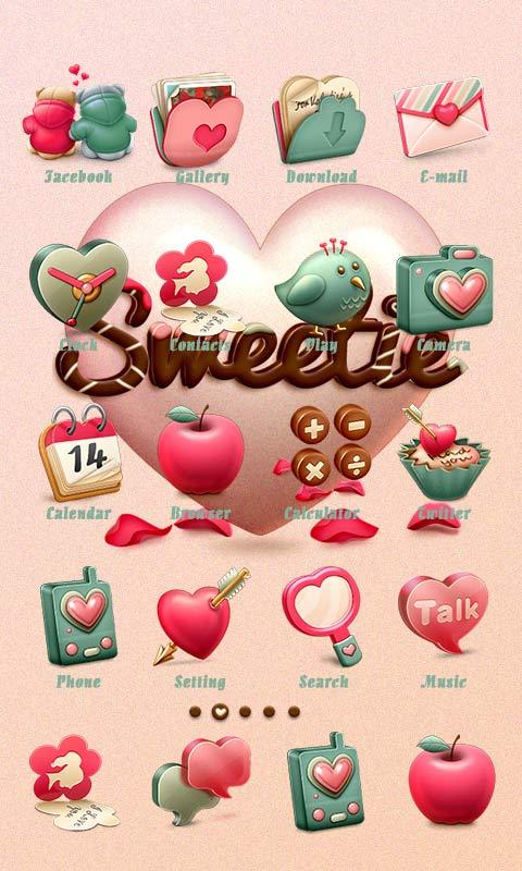 Sweetie Theme, fondos de amor para Android